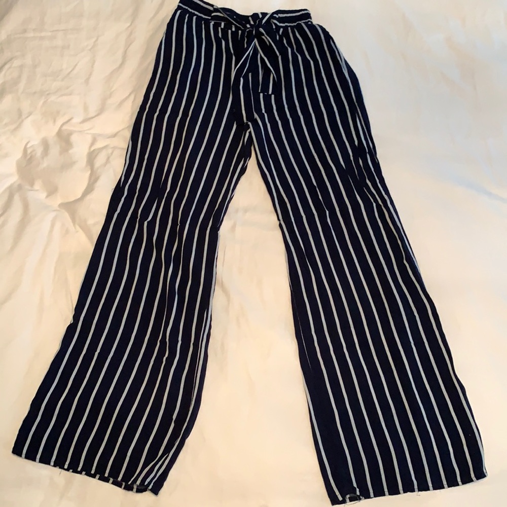 navy blue striped pants